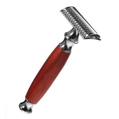 DOITOOL Vintage Manual Men Straight Razor with Ergonomic Rosewood Handle Retro Safety Razor for Beard Shaving and Body Grooming Interchangeable Blade Head for Precise Comfortable Grip