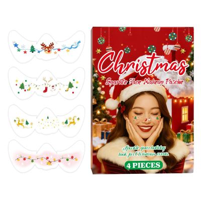 Face Freckles Glitter, 4-Piece Sparkly Freckle Patches with Shimmer Finish & Adhesive Backing, Cute Fake Freckles for Women, for Party Festival Cosplay Celebration Holiday Event Masquerade