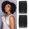 4Pcs Afro Kinky Curly Clip in Hair Extensions Real Human Hair, 16 Inch 70g Natural Black, Lace Invisible Seamless & Thicken, 4B 4C Remy Clip Ins for Women view 1