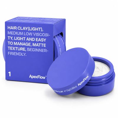 ApexFlow Matte Hair Clay, Light Hold, Beginner-Friendly Easy Styling, Refill System