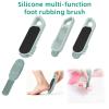 2 in 1 Toe Cleaning Brush & Foot File Callus Remover, Silicone Toe Gap Cleaning Brush & Pumice Stone Callus Remover, Soft Bristles for Dead Skin Removal, Waterproof Design for Bathroom Shower (All) view 3