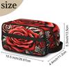 Adornori Rose Cosmetic Bag for Women Bloom Flower Roses Red Makeup Organizer Pouch Kit for Toiletries Accessories view 2
