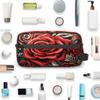 Adornori Rose Cosmetic Bag for Women Bloom Flower Roses Red Makeup Organizer Pouch Kit for Toiletries Accessories view 4