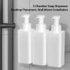 SIXRUN Manual Hand Wash Dispenser, Wall Mount 3 Chamber Container Leakproof Pump Extended Outlet with c for Home Kitchen and Bathroom (White) view 2