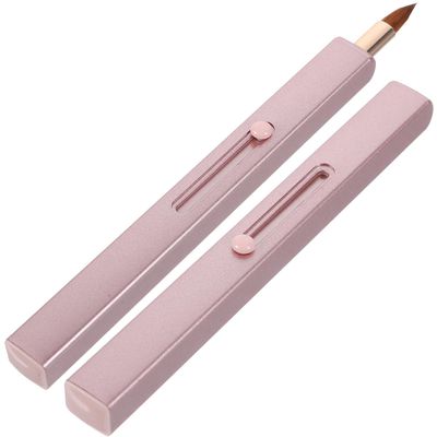 DOITOOL 2pcs Retractable Lip Brush with Protective Cap Fine-tip Applicator for Precise Lipstick and Lip Gloss Application Compact Travel-friendly Makeup Brush for Women