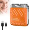 2025 New Waterproof Mini Rotary Dual Ring Electric Razor, Portable Rotary Dual Ring Electric Shaver, Rechargeable One-Button Long Lasting Shaver for Home Travel (Orange) view 1