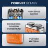 2025 New Waterproof Mini Rotary Dual Ring Electric Razor, Portable Rotary Dual Ring Electric Shaver, Rechargeable One-Button Long Lasting Shaver for Home Travel (Orange) view 3