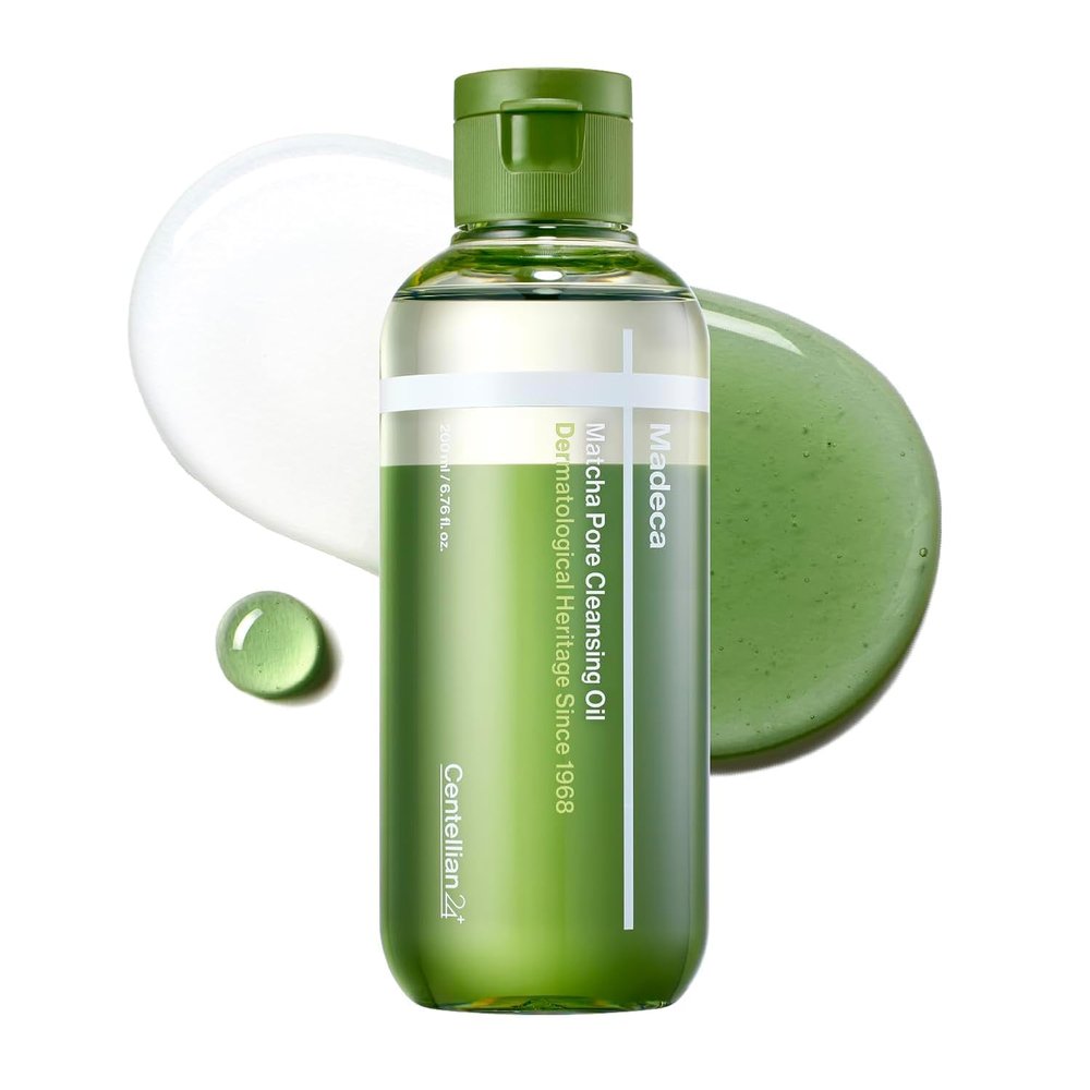 Centellian 24 Madeca Matcha Cleansing Oil (6.76fl oz)  Two-Tone TECA & Jeju Matcha Deep Cleanser for Pores, Sebum & Blackheads, Waterproof Makeup Removal, Korean Skincare
