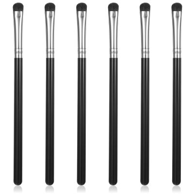 6 Pcs Eye Makeup Brush Sets, Flat Rounded Concealer Brush, Eyeshadow Brushes, Blending-Brush, Flat Blending Smudger, Small Makeup Brushes for Concealer, Eyeshadow, Lipstick (Black)