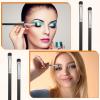 6 Pcs Eye Makeup Brush Sets, Flat Rounded Concealer Brush, Eyeshadow Brushes, Blending-Brush, Flat Blending Smudger, Small Makeup Brushes for Concealer, Eyeshadow, Lipstick (Black) view 4