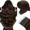 Yuccy Tape in Hair Extensions Human Hair Black Straight 20 Pcs/Pack 40g Tape in Extensions for Women (#2 Darkest Brown, 22 inch) view 1