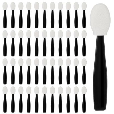 50 Pcs Eyeshadow Applicators, Double-Side Disposable Sponge Tip Cosmetic Brushes Mini Eye Shadow Applicator Sticks, 1.9 Inch Reusable Short Handle Portable Travel Makeup Tools for Eye Shadow, Cream