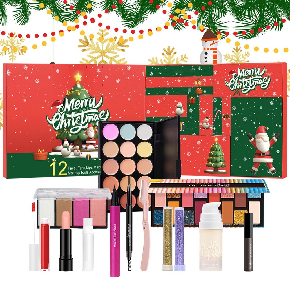 Calendar Advent Makeup | 12 Days Girls Countdown Calendar,Beauty Makeup Set For Holiday Party Evening Event Dating For Women Mothers Wives Sisters Collectors
