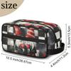 Adornori Valentine's Day Gnome Travel Toiletry Bag for Women Waterproof Makeup Cosmetic Organizer Case Travel Essentials view 2