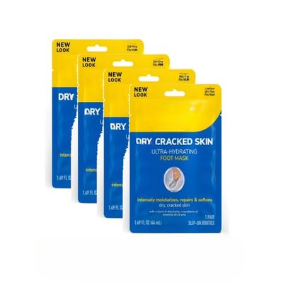 (4 pack) D r_S Dry` Cracked Skin Ultra-Hydrating Foot Mask, 1 Count