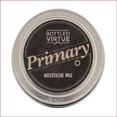 Bottled Virtue Primary Daily Hold Moustache Wax, Medium Hold, Handmade, Natural Ingredients, 1 ounce can