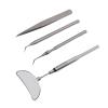 4PCS Eyelash Extension Tweezers Mirror Set, Stainless Steel Eyelash Extension Tool Kit, Universal Rotatable Anti Slip Handle with Detachable Mirror for Eyelash Artists, Professiona (Silver) view 4