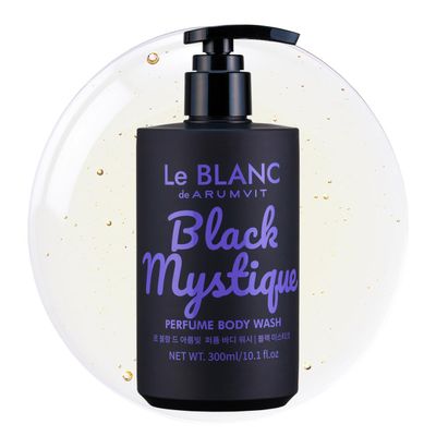 Le BLANC Perfume Body Wash, 6 Long-Lasting Scents Vegan, pH-Balanced, AHA & PHA Gentle Exfoliation, Soothing & Hydrating with Cica and Aloe Vera, 10.1 fl oz, Daily Cleanser (Black Mystique)