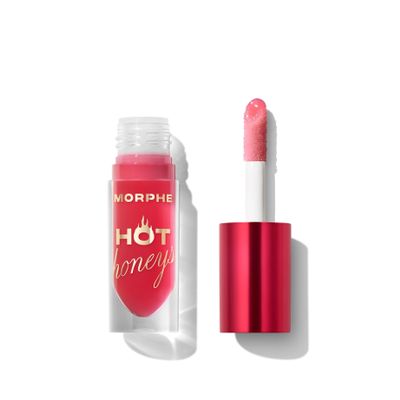 Morphe Hot Honeys Volumizing Lip Oil Plumper - Hydrating Lip Gloss for Women with Manuka Honey + Chili Extract - Makeup for Tingling Volume & Glossy Sheer Tint - Queen Bee (0.15 fl oz)