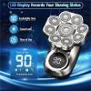 9D Floating Electric Shavers For Men Bald Head IPX7 Waterproof Electric Razor Wet/Dry Shaving With Grooming Kit With LED Display(A set of silver) view 4