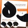 Full Shine Clip in Human Hair Extensions 12 inch 60g 3Pcs Hair Extension Clip ins Jet Black Remy Hair Clip ins for Women Soft Weft Ease of Use view 3