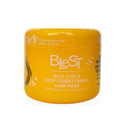 Blest Professional Rich Curls Deep Conditioning Hair Mask with Rosemary Oil, 500ml, Define Moisturize and Nourish Curls