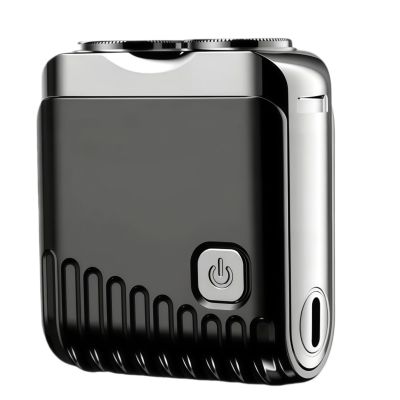 Mini Electric Shaver, Dual Head Waterproof Rechargeable Razor, Powerful Wet and Dry Mini Razor, Rechargeable for Comfortable Rotary Shaving for Home Travel (Black)