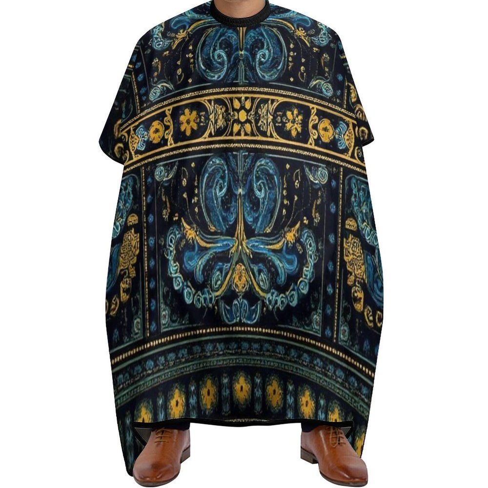 Women's Fashion Hair Cutting Cape with Adjustable Closure Barber Cape Boho Vintage Paisley Bandana Print
