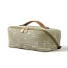 EACHY Travel Makeup Bag, Floral Cosmetic Bag for Women, Green, Medium view 1