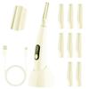 Dermaplaning Tool for Women - Facial Exfoliation & Peach Fuzz Hair Removal with Rechargeable Sonic Edge Technology, 10 Refill Blades, Yellow view 1