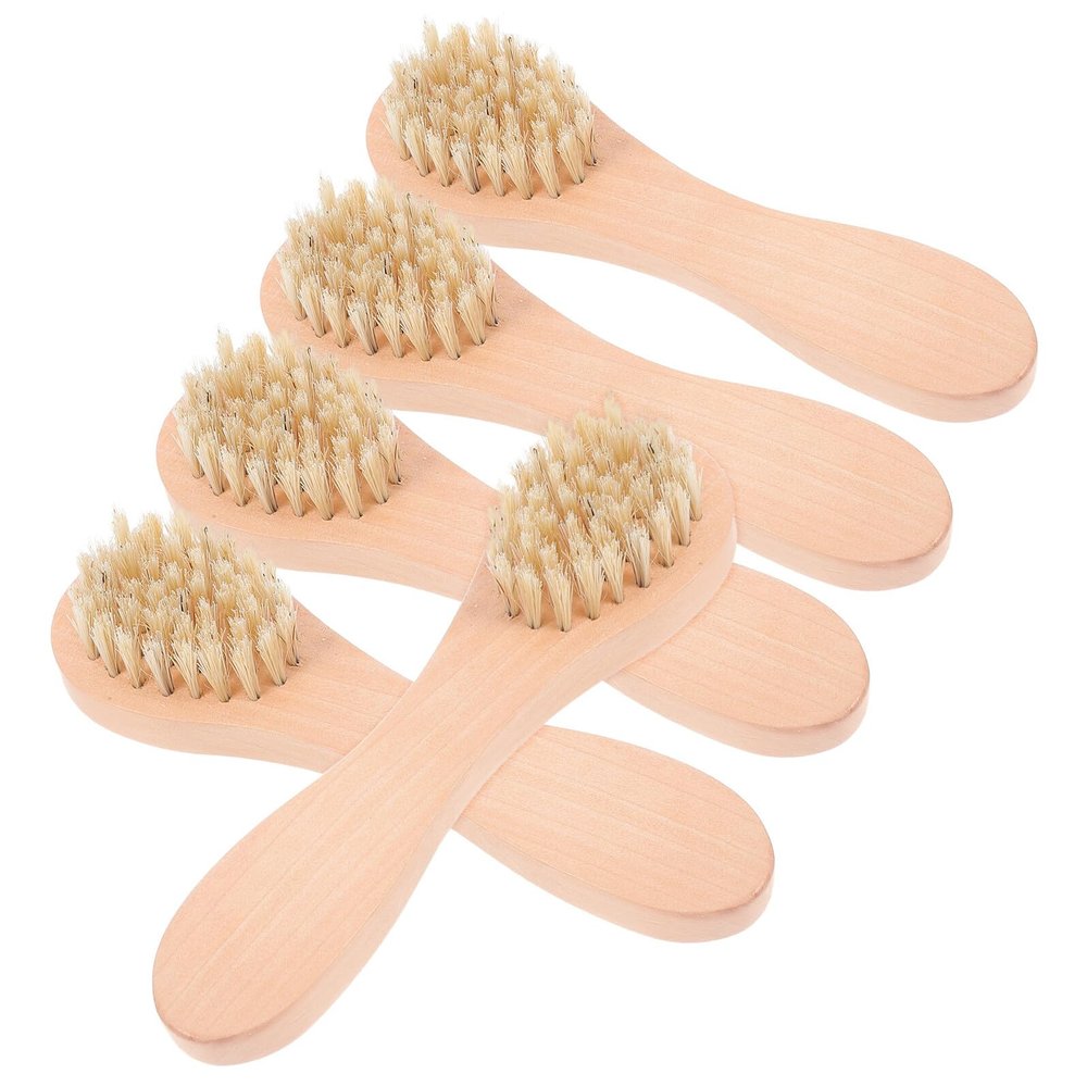 DIYEAH 5pcs Ultra-Soft Bristle Face Brush for Men and Women Handheld Facial Cleansing Brush with Deep Pore Exfoliation Skin Massage and Oil Removal for Sensitive Skin Care