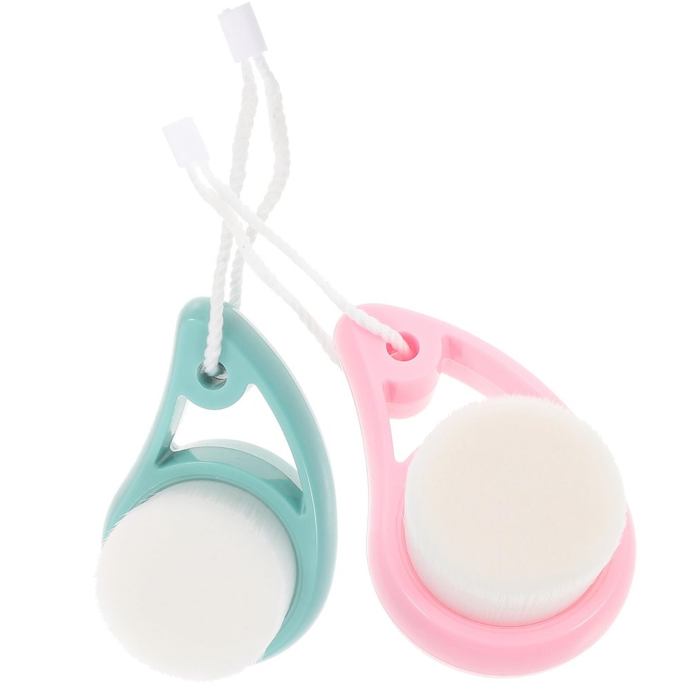 ABOOFAN 2pcs Facial Cleansing Brush Soft Bristles Manual Face Scrubber Exfoliating Cleaning Brushes for Makeup Dirt Oil Removal Compact Travel for Women
