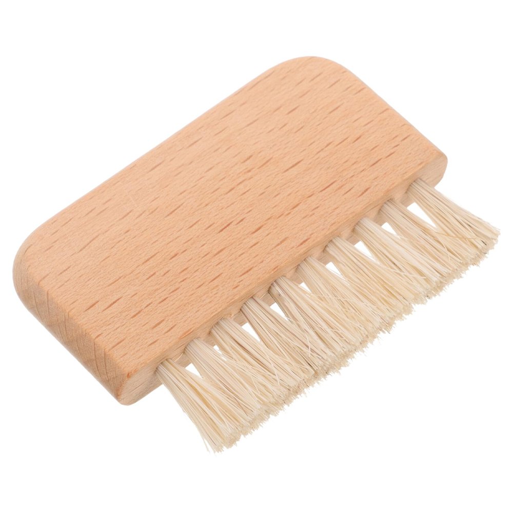 KALLORY Portable Wooden Handle Nail Brush with Natural White Boar Bristles for Fingernail and Toenail Cleaning Compact Lightweight Design for Gentle and Nail Dust Removal Suitable for