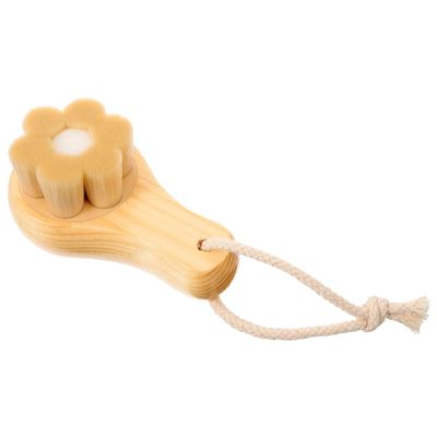 ABOOFAN Wooden Handle Face Scrubber for Women Soft Bristle Facial Brush for Deep Pore Cleansing and Exfoliation Gentle Manual Skin Care Tool Suitable for All Skin Types