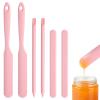 DOPENSPI 6 Pcs Pink Silicone Wax Sticks, 3 Style Non-stick Wax Spatulas Silicone Hair Removal Sticks Reusable Hard Waxs Scraper Waxing Applicator for Home Salon view 1