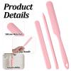 DOPENSPI 6 Pcs Pink Silicone Wax Sticks, 3 Style Non-stick Wax Spatulas Silicone Hair Removal Sticks Reusable Hard Waxs Scraper Waxing Applicator for Home Salon view 2