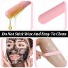 DOPENSPI 6 Pcs Pink Silicone Wax Sticks, 3 Style Non-stick Wax Spatulas Silicone Hair Removal Sticks Reusable Hard Waxs Scraper Waxing Applicator for Home Salon view 3