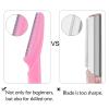 Eyebrow Razor for Women Facial Hair Remover  Dermaplaning Tool Face Razor for Peach Fuzz, Eyebrow Trimmer with Stainless Steel Blade, Safe & Painless, Pink view 2