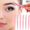 Eyebrow Razor for Women Facial Hair Remover  Dermaplaning Tool Face Razor for Peach Fuzz, Eyebrow Trimmer with Stainless Steel Blade, Safe & Painless, Pink view 4