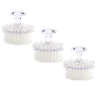 ABOOFAN 3pcs Manual Facial Brush with Transparent Covers Deep Cleansing Face Scrubber Brushes for Gentle Exfoliation and Massage White Multifunctional Skin Care Tools for Firm Radiant