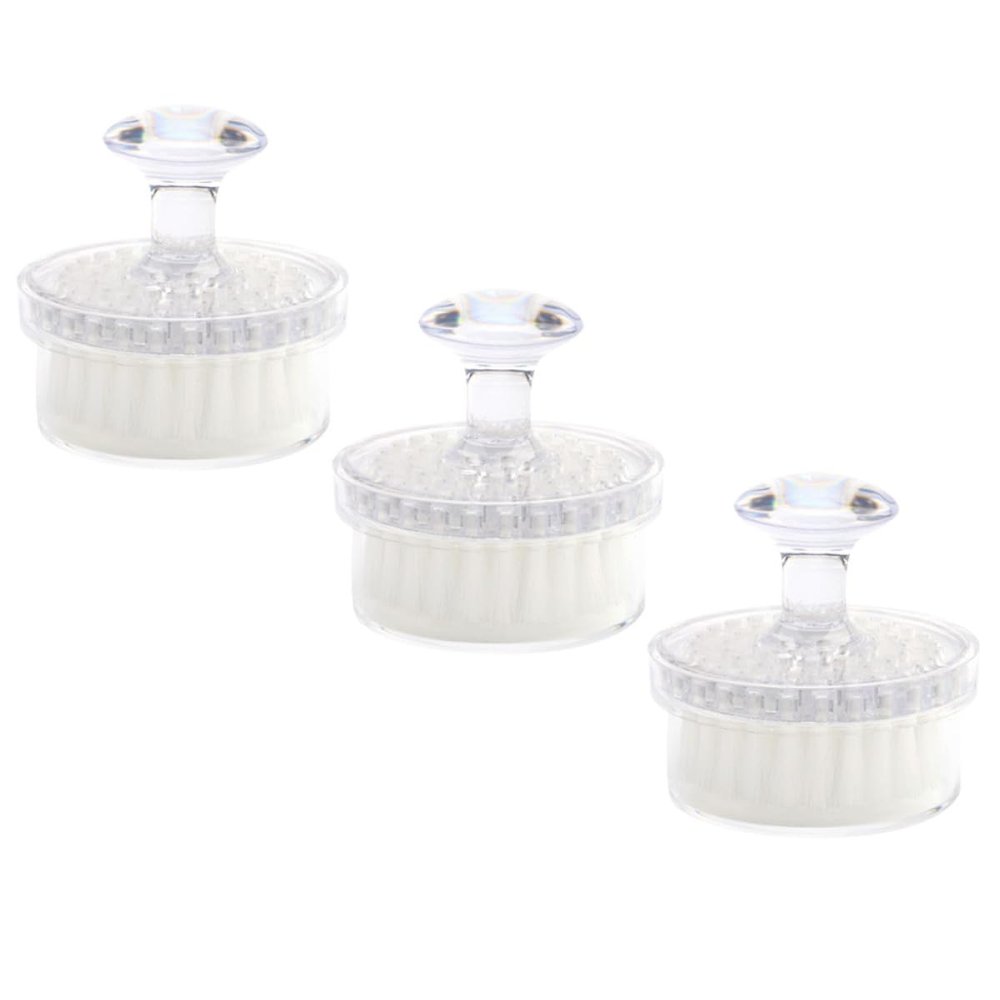 ABOOFAN 3pcs Manual Facial Brush with Transparent Covers Deep Cleansing Face Scrubber Brushes for Gentle Exfoliation and Massage White Multifunctional Skin Care Tools for Firm Radiant