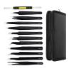EWUROI Tweezers Tools Kit Anti-static Stainless Steel Multi-standard with Storage Bag view 1