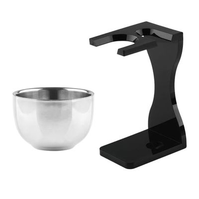 ABOOFAN Acrylic Shaving Brush Holder and Soap Bowl for Men Beard Brush Rack and Razor Stand Convenient Shaving Kit for Clean Shave Grooming Gift for Dad and Husband