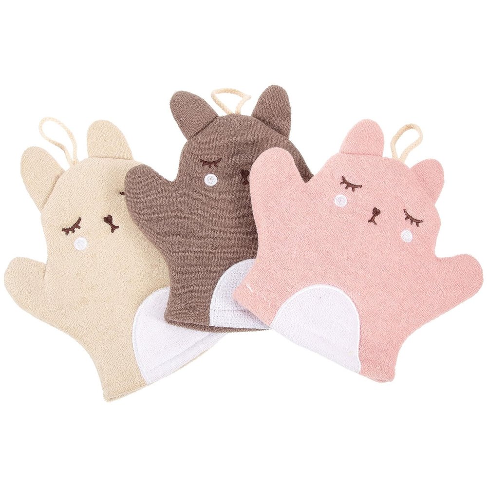 ABOOFAN 3Pcs Exfoliating Bathing Mitts Shower Gloves for Dead Skin Removal and Soft Comfortable Body Scrubber for Deep Clean and Skin Renewal Random Color