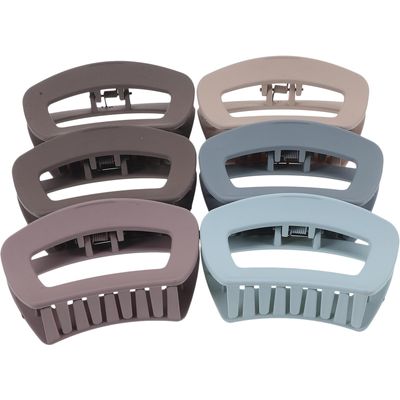 OSOLADY 6Pcs Women Hair Claw Clips Plastic Jaw Clips for Styling and Hair Hold for Daily Use Bath Makeup Cooking Gift for Ladies Random Color
