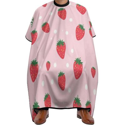 Soft Salon Barber Cape Fashion Soft Hair Cutting Cape with Adjustable Closure Cute Pink Strawberry Polka Dot
