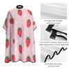 Soft Salon Barber Cape Fashion Soft Hair Cutting Cape with Adjustable Closure Cute Pink Strawberry Polka Dot view 4