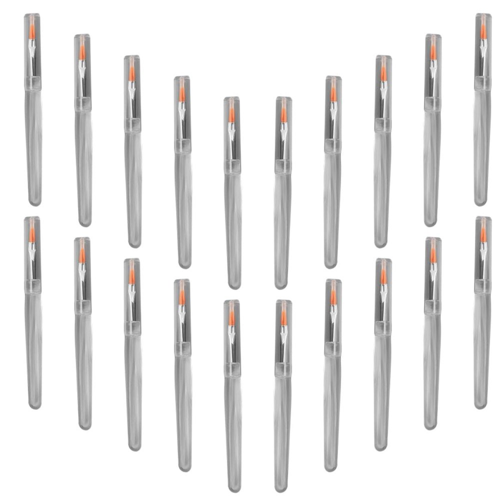 GALPADA 20Pcs Man-made Fiber Lipstick Applicators with Handles Portable Transparent Crystal Rod Lip Mask Brushes for Women Travel-friendly Multi-use Cosmetic Tool