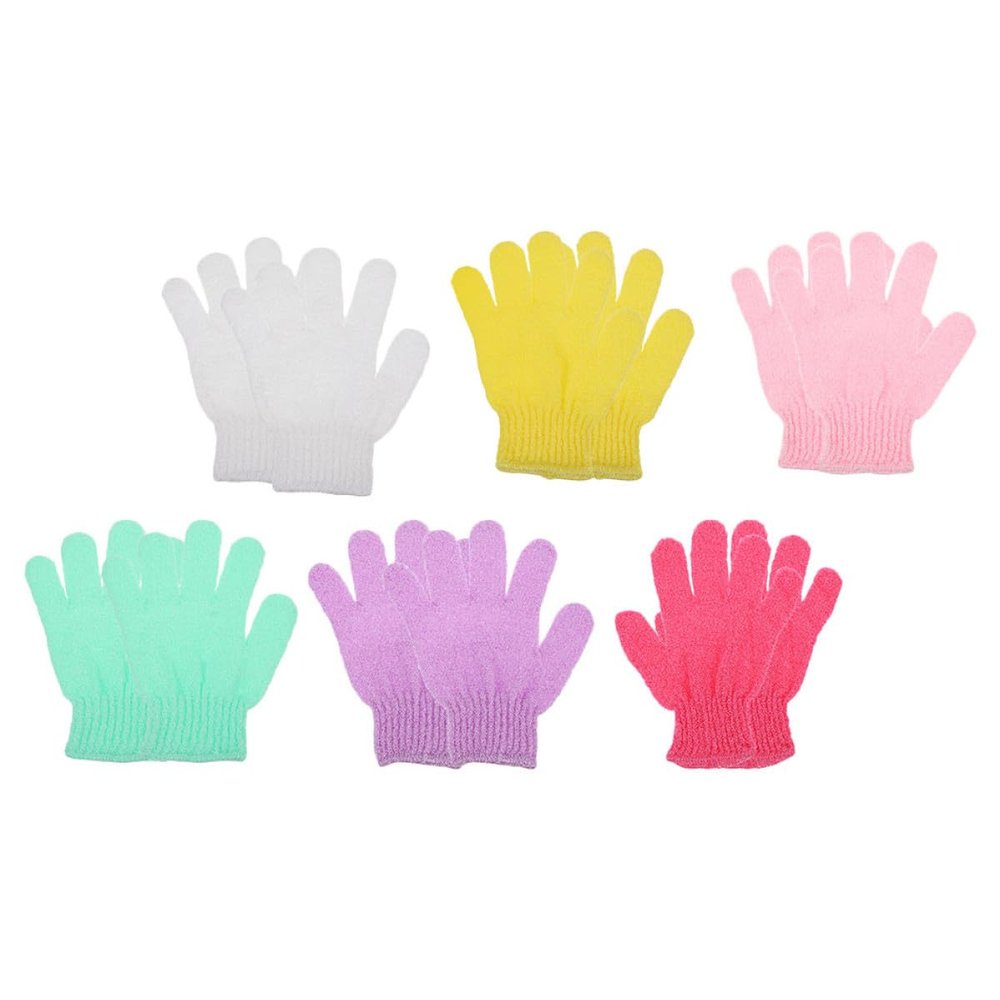 DIYEAH 10Pcs Exfoliating Shower Gloves Deep Cleaning Bath Mittens for Body Scrubbing and Dead Skin Removal Comfortable Home Bathroom Supplies