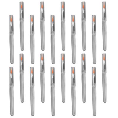 ABOOFAN 20Pcs Lip Brush with Handles and Soft Man-made Fiber Bristles Portable Transparent Crystal Rod Cosmetic Applicators for Eyeshadow and Lipstick Makeup Tool